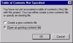 Open an existing contents file